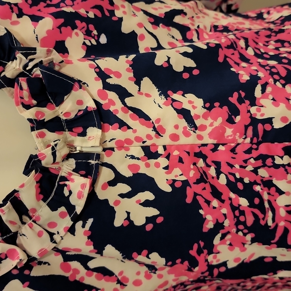 Lilly Pulitzer Fiesta Stretch Pink and Blue Beyond the Sea Dress - Picture 11 of 13